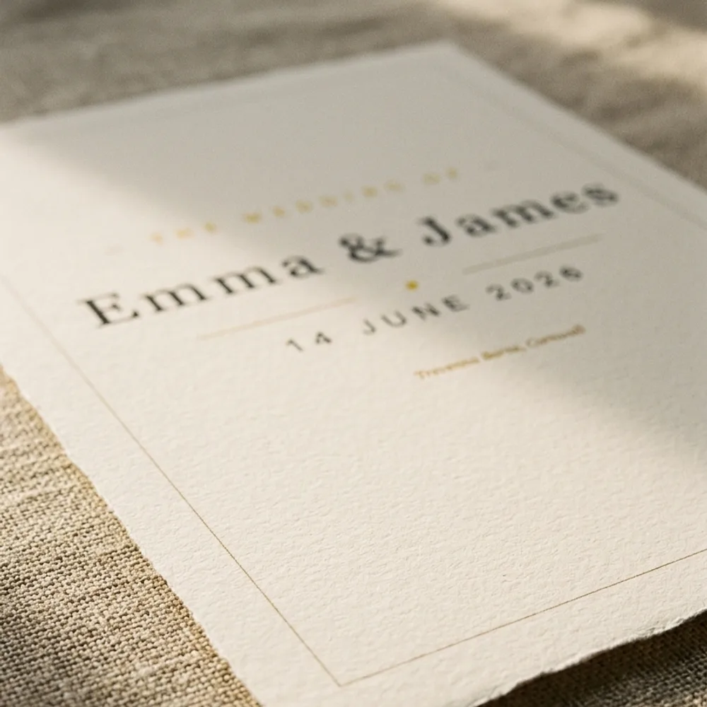 Wedding date print on 250gsm archival paper, close up